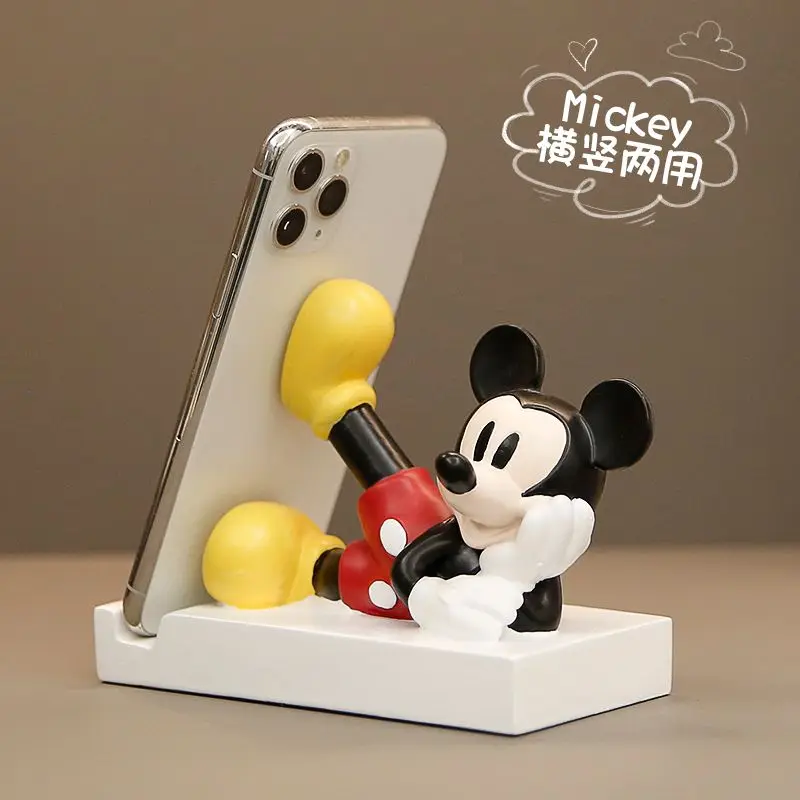 Mickey Mouse Cartoon Character Mobile Phone Holder Resin Ornaments Mobile Phone Holder Desktop Decoration Crafts