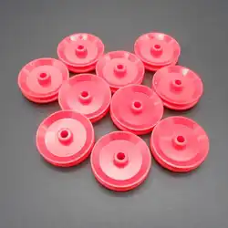 10Pcs/Lot New Plastic Pulley Wheel Toy Wheels Small Concave Flywheel Dia.29mm Bore Aperture 4MM 3.9MM 4A White / Red / Blue SAME