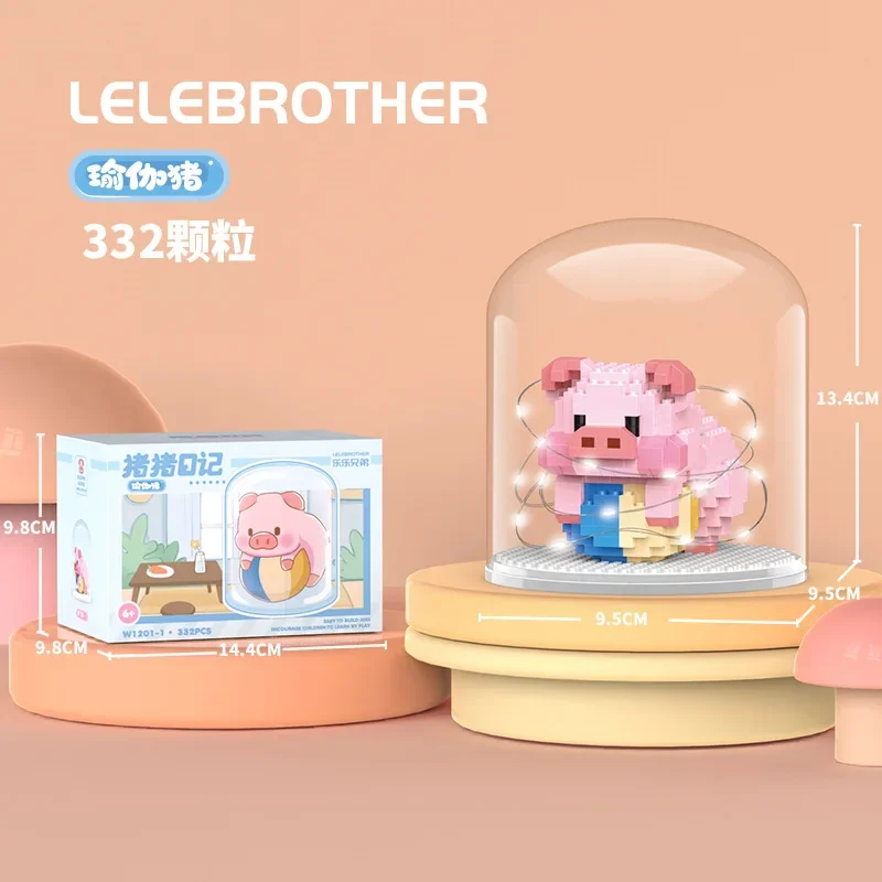 Mini Cute Pig Micro Building Blocks 3D Diamond Model Animals Bricks DIY City Construction Toys for Children Kids Gift