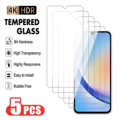 5Pcs Full cover Tempered Glass For Samsung Galaxy A31 A32 A33 A34 A35 4G 5G M31 M32 M33 M34 Screen Protector M31s glass Film