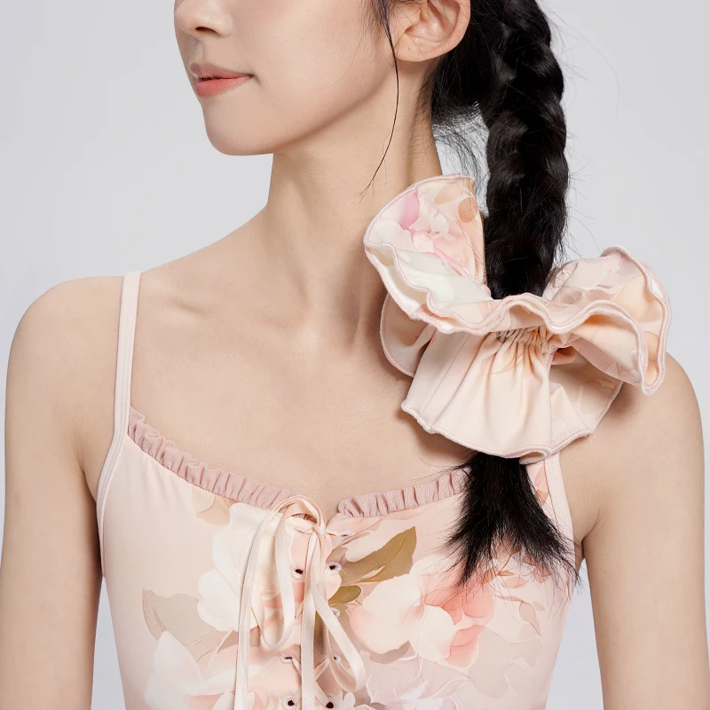 Ivoogle Цветочный букет с принтом Мраморные аксессуары для волос Танцевальные аксессуары Женские аксессуары для волос Балетная резинка для волос для взрослых