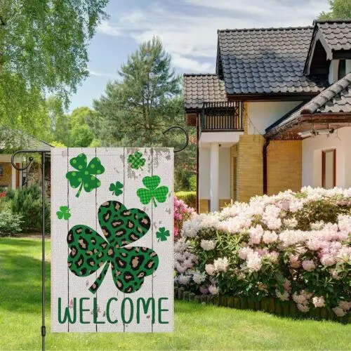 Heyfibro Welcome St. Patrick's Day Garden Flag 12x18 Inch Double Green-1 GGP FFL EEN AAL HHM WZZ yyi