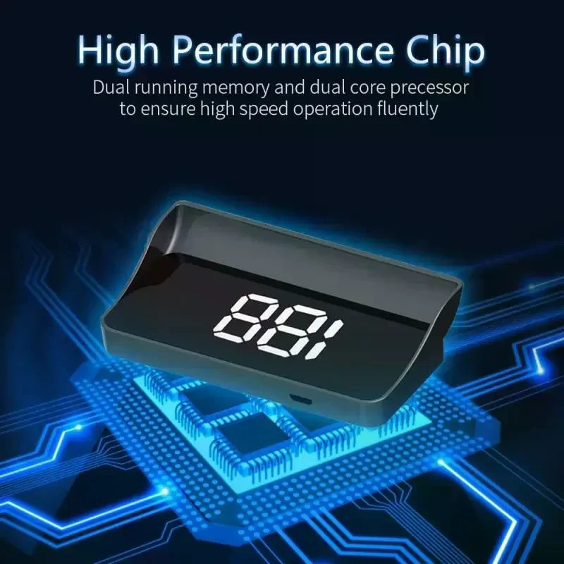 จอแสดงผลบนกระจกหน้ารถ HUD แบบดิจิตอล แสดงความเร็วแบบโปรเจคเตอร์ หน่วย KM/H MPH ตัวเลขใหญ่ อุปกรณ์อิเล็กทรอนิกส์สำหรับรถยนต์