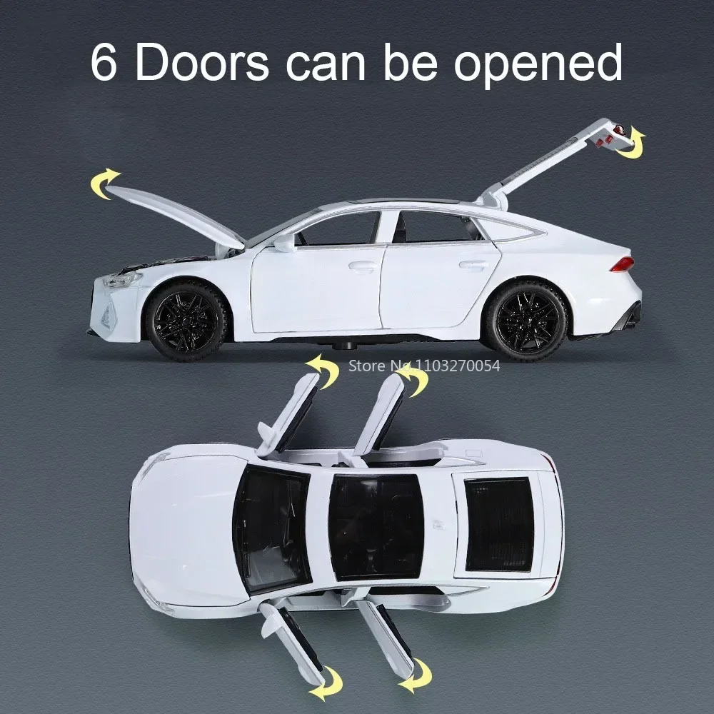 RS7 modelo de coche de juguete a escala 1/32, aleación fundida a presión, alta simulación con sonido y luz, vehículos extraíbles, juguetes para