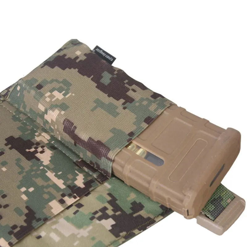 Emersongear 고무 스타일 트리플 M4 매거진 파우치 패널 빠른 클립 전면 Mag Bag APC 사냥 조끼 Airsoft 용 분리형 Platebag