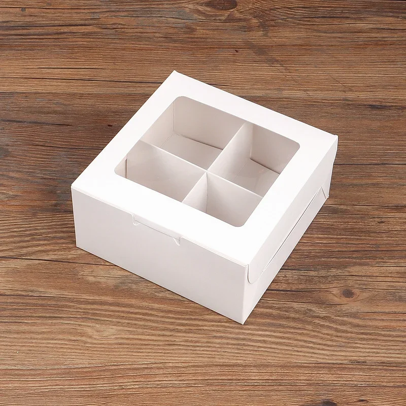 10pcs Window Opening Visual Gift Box 4/6/12 Gong Ge Ma Fen Cup Egg Tart Afternoon Tea Dessert Packaging Box Portable Dustproof