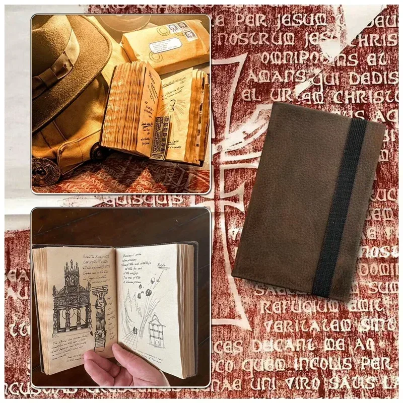 Indiana Jones Grail Diary Classic Movie Prop Replica Fans Retro Gift Spiral Notebook Notepad Vintage Leather Notes Decor Gifts