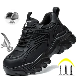 Safety Shoes Women's Work Boots Steel Toe Cap Puncture-Proof Indestructible Security Work Shoes Lightweight Comfortable Sneakers