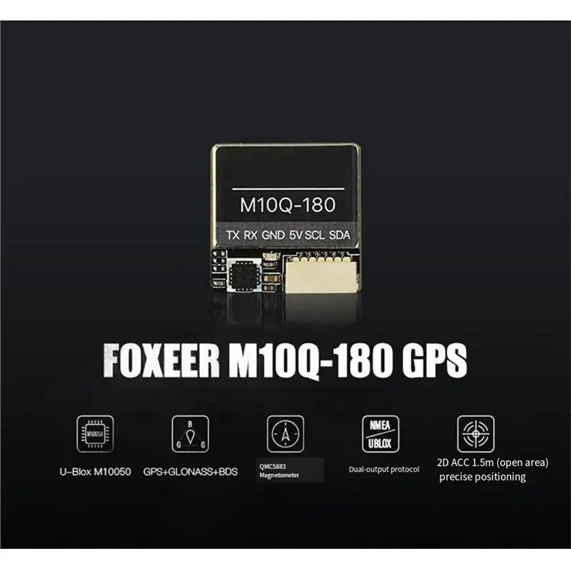 Super Deal -M10Q GPS Module With 5883 Compass Dual Protocol NMEA UBX Long Range FPV Drone Components