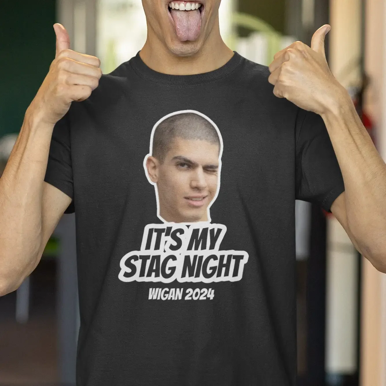 Personalised Stag Night T Shirt Send us your Photo of the Groom Name Date and Destination for Bachelor Party