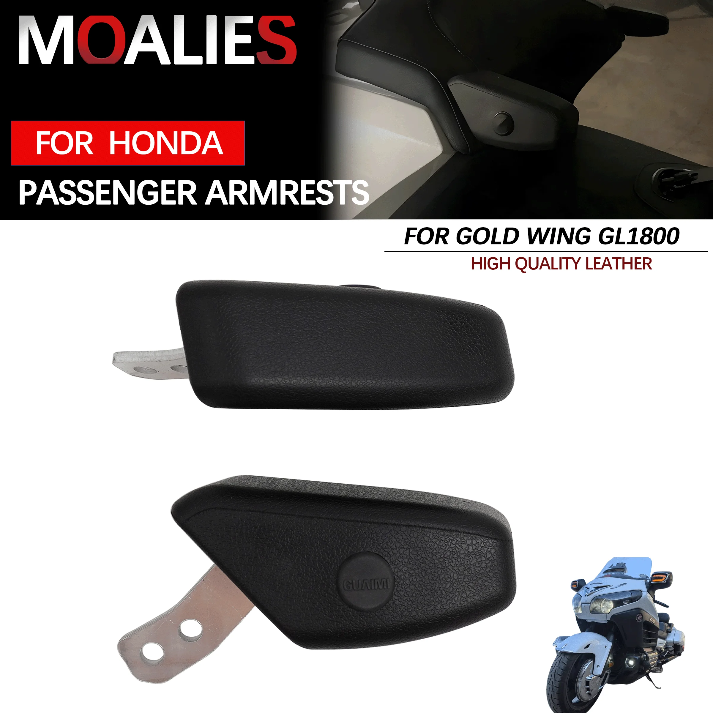 

Для Honda Goldwing 1800 Tour Gold wing 1800 GL 1800-2023, подлокотники для мотоциклов, регулируемые подлокотники для заднего пассажира, черные
