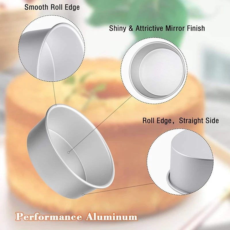 Cake Pan Round Cake Pans Performance Aluminum Nonstick & Leak Proof Set Cake Pan, Perfect for Tier Smash Cake-A57M