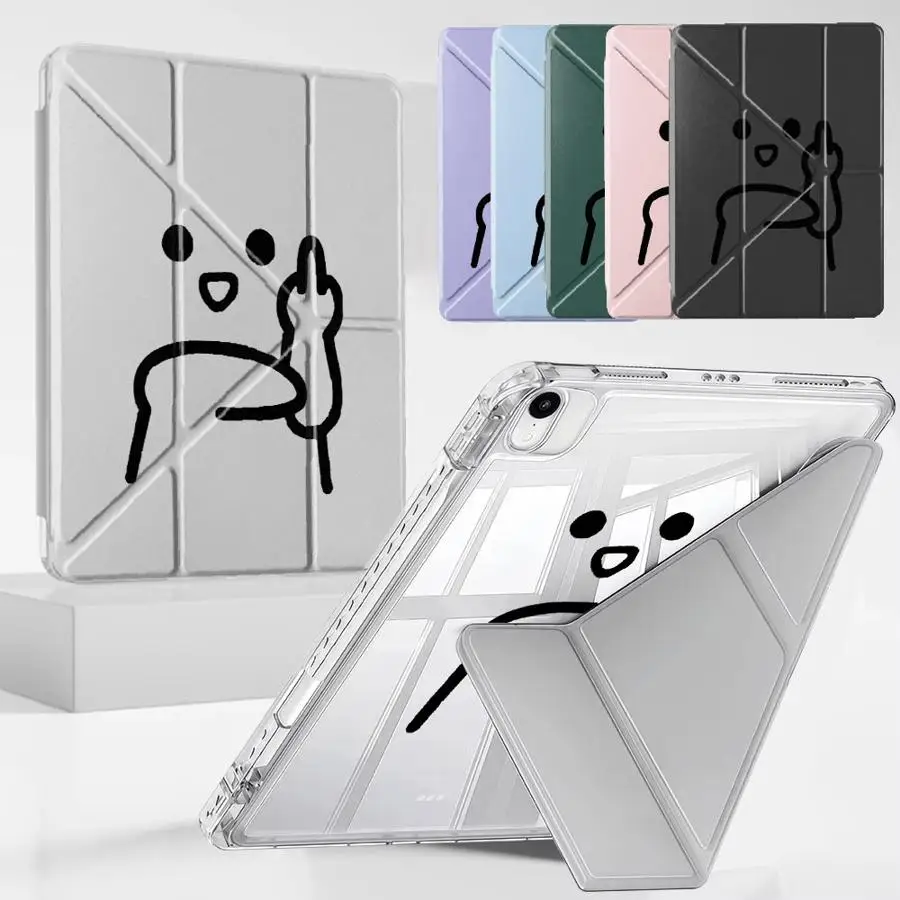 Tablet Case For iPad Pro 2025 Air 4 5 M3 M2 1 2 M4 11inch Mini 6 7 Pro 11th 10th 9th 8th 7th 12.9inch Y-Fold Holder Cover Funny