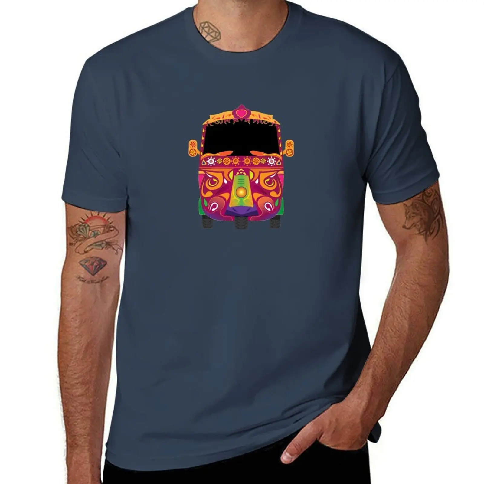

Road ke Rani Pakistani Rickshaw T-Shirt Daily Casual Short Sleeve Tee Shirt