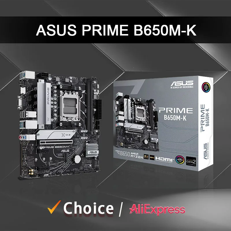 

ASUS PRIME B650M K Новый AMD B650 поддерживает 96 ГБ AMD Ryzen ™ Материнская плата с разъемом AM5 серии 7000 8000 9000