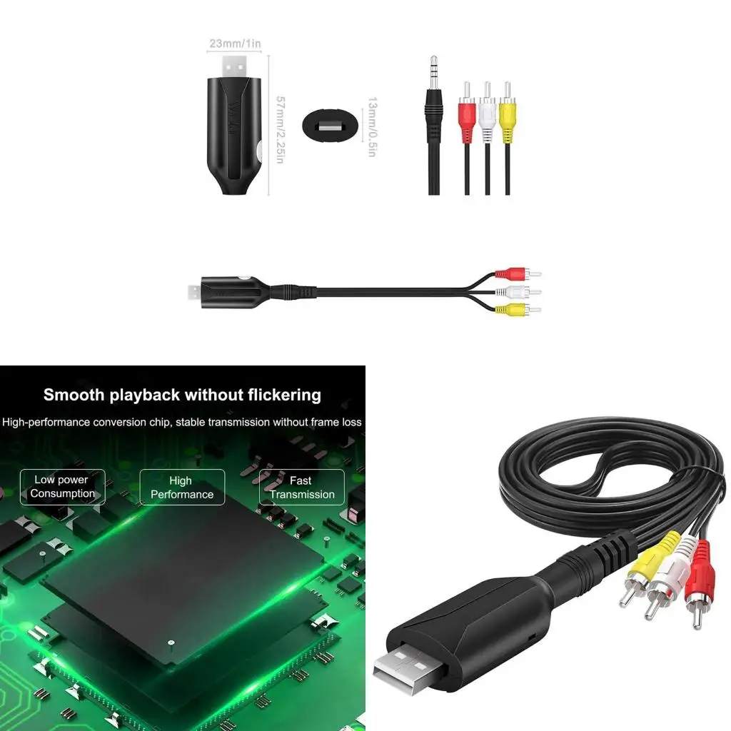 USB 2.0 Video CardCord Wire AV Composite Adapter Cable