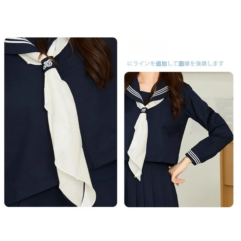 日本の学校制服 JK 制服ガール日本韓国カレッジスタイルスーツコスプレセーラー衣装長袖トッププリーツスカート