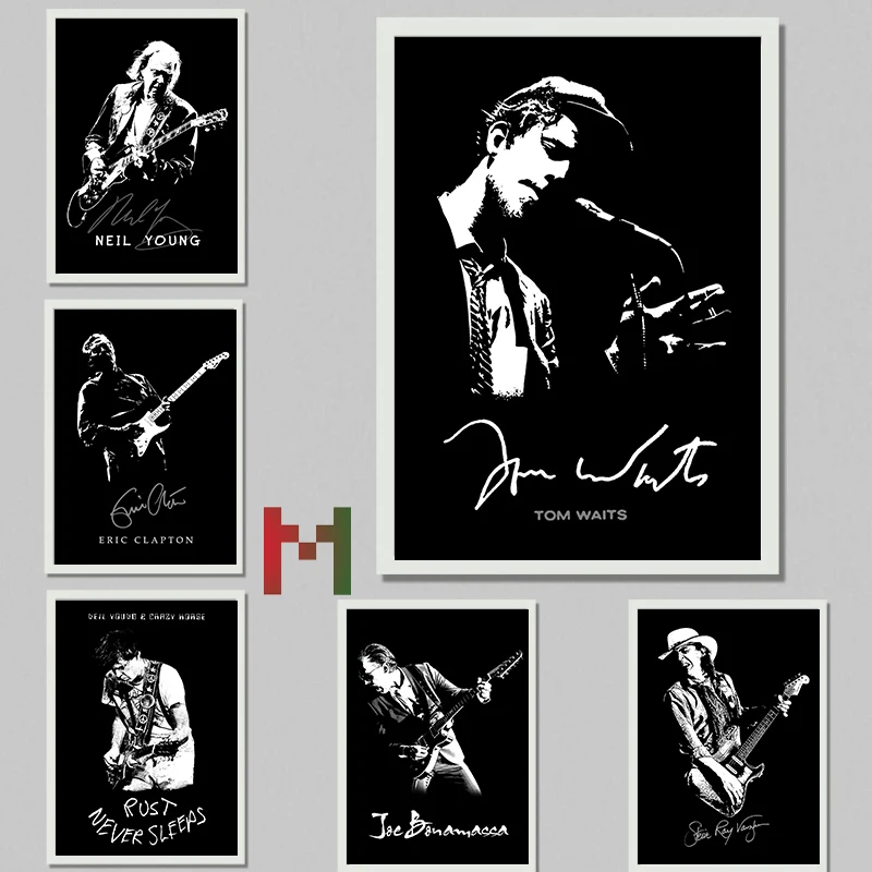 Famous Music Artists Guitarist Bassist Portrait Poster Canvas Printing Classic Band Guitarist Bassist Wall Art Decor Home Room