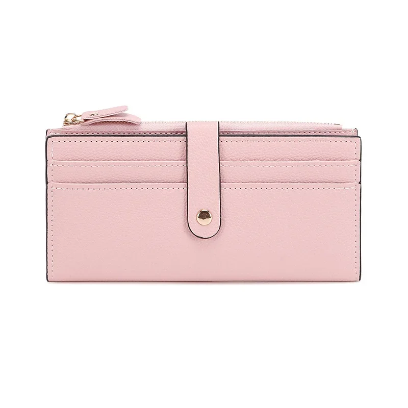 

Womens Long flat wallet with coin compartment new design ladies fancy hand purse wallets