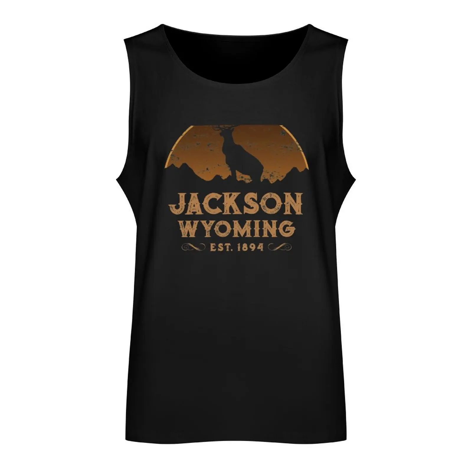 Jackson Wyoming Proud Elk Wild West Tank Top men gym man sexy?costume anime t-shirts