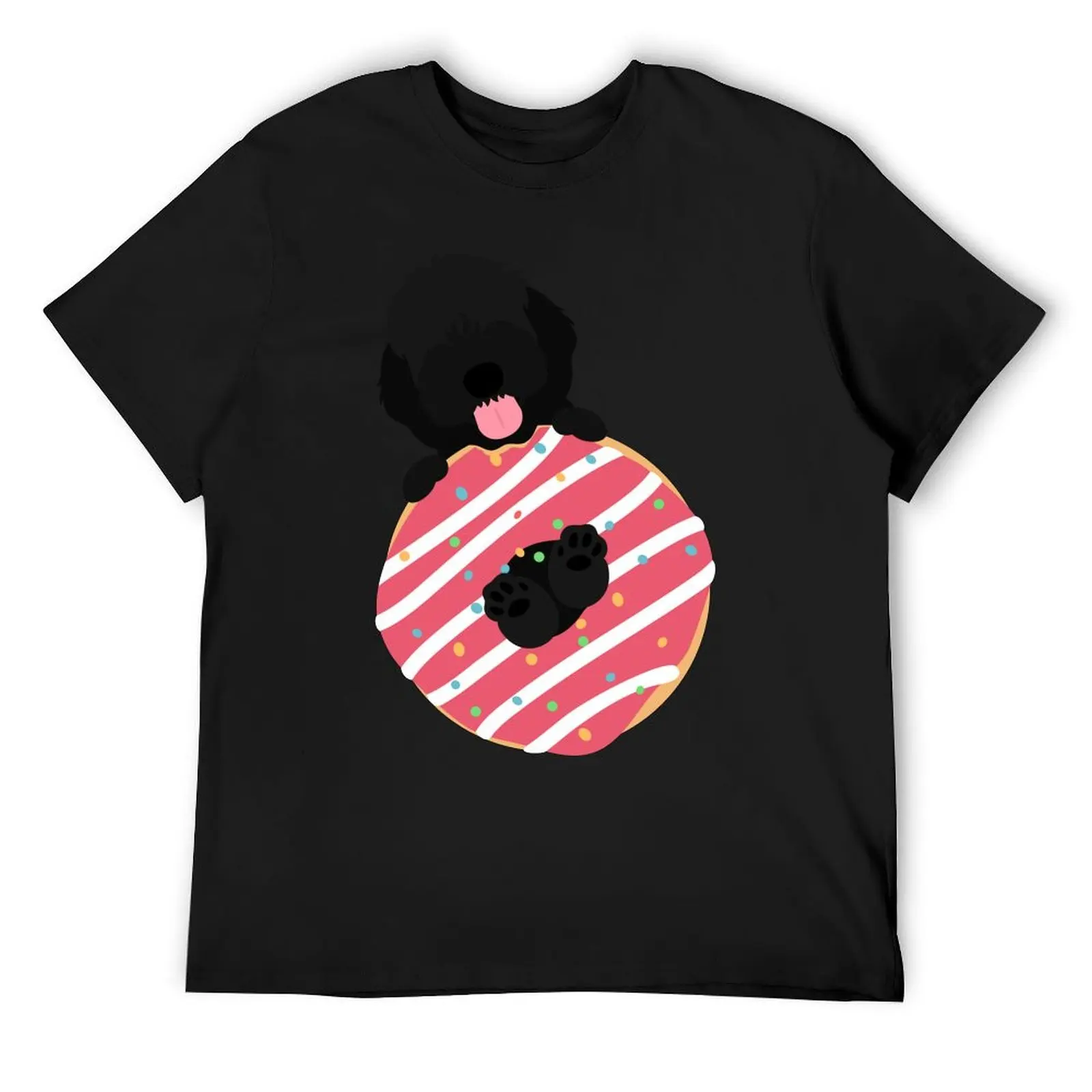 Love Black Cockapoo Cavapoo Cavoodle Dog and Donut T-Shirt quick-drying for a boy summer tops oversized plus size men clothing