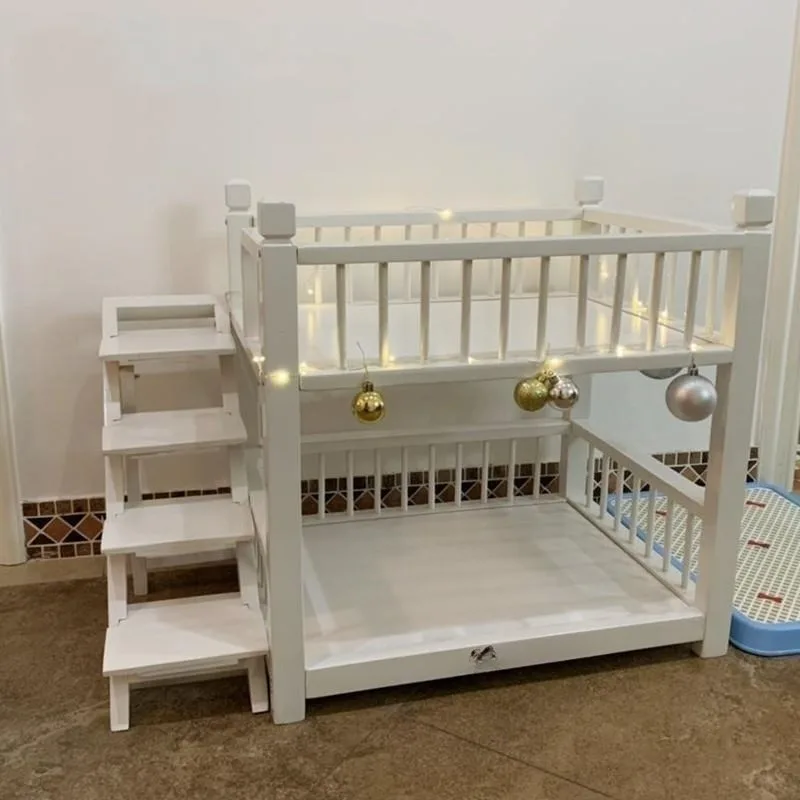 princess  Cat bed Under pet bunk bed High and low  Off the ground Moisture-proof cat kennel Dog kennel Gray white