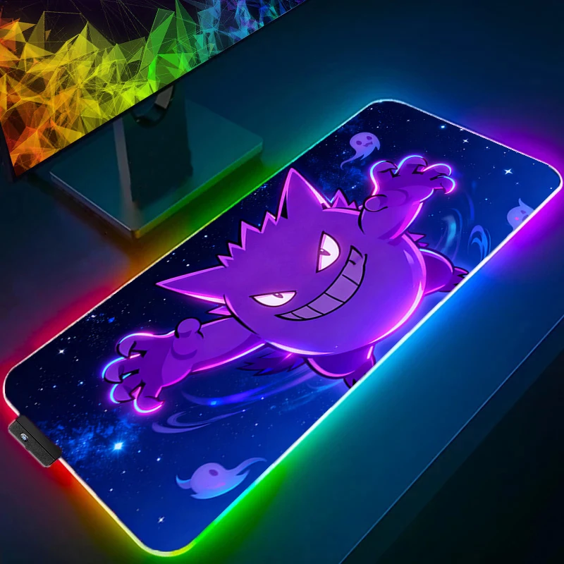 Backlight muismatten RGB P-Pokemons Charizard Computer tapijt Laptop LED Toetsenbord Pad Pc Anime Muismat Gaming Bureau Mat