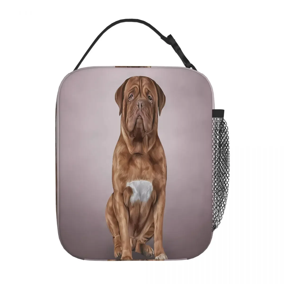 Bestselling Drawing Dog Dogue De Bordeaux Oversized Commuter Lunch Bag Middle School Neoprene Lunch Bag