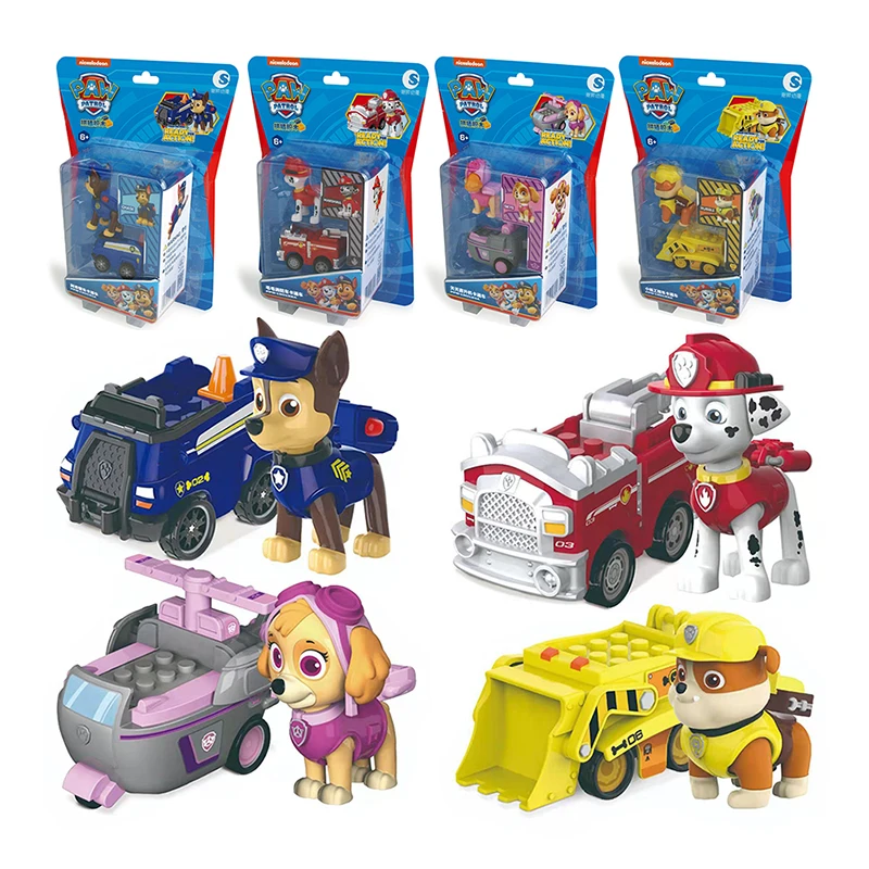 حقيقية باو باترول بولي كلوريد الفينيل الكرتون نموذج سيارة 4-6 سنتيمتر رايدر ماشال تشيس روبل سكاي جرو دورية اللعب الشكل الأطفال هدايا عيد الميلاد #1