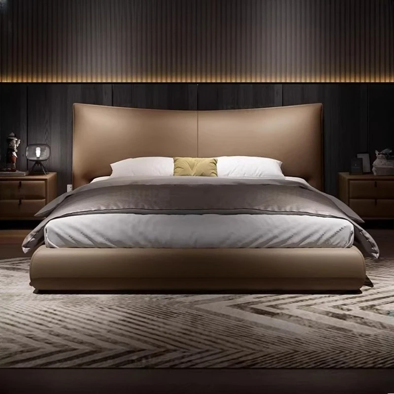 

Luxury Modern Bed European Safe Single Bedroom Simple Sleeping Design Bed Double Headboards Letto Matrimoniale Home Furniture
