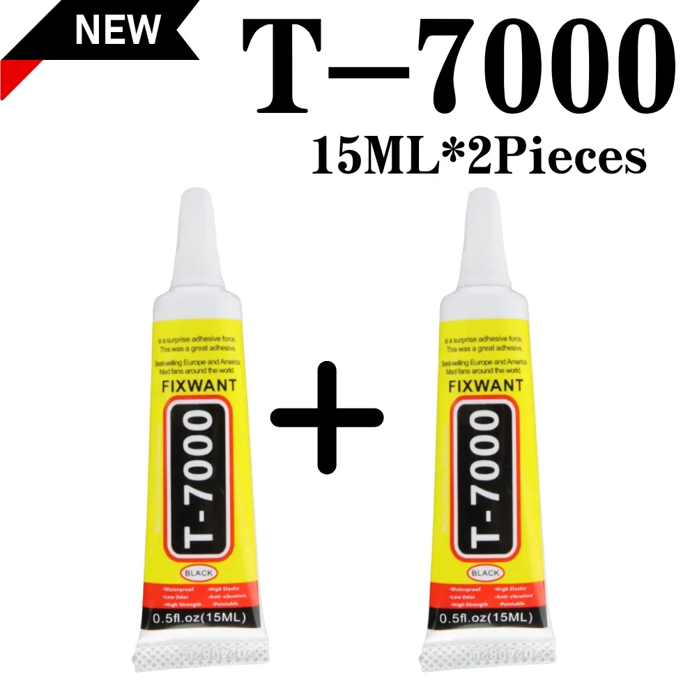 Klarer B-7000 und schwarzer T-7000-Klebstoff, 15 ml/50 ml/110 ml, Schmuckhandwerk, wasserfester, schnell trocknender Harzkleber, Handy-Bildschirm-Reparaturkleber