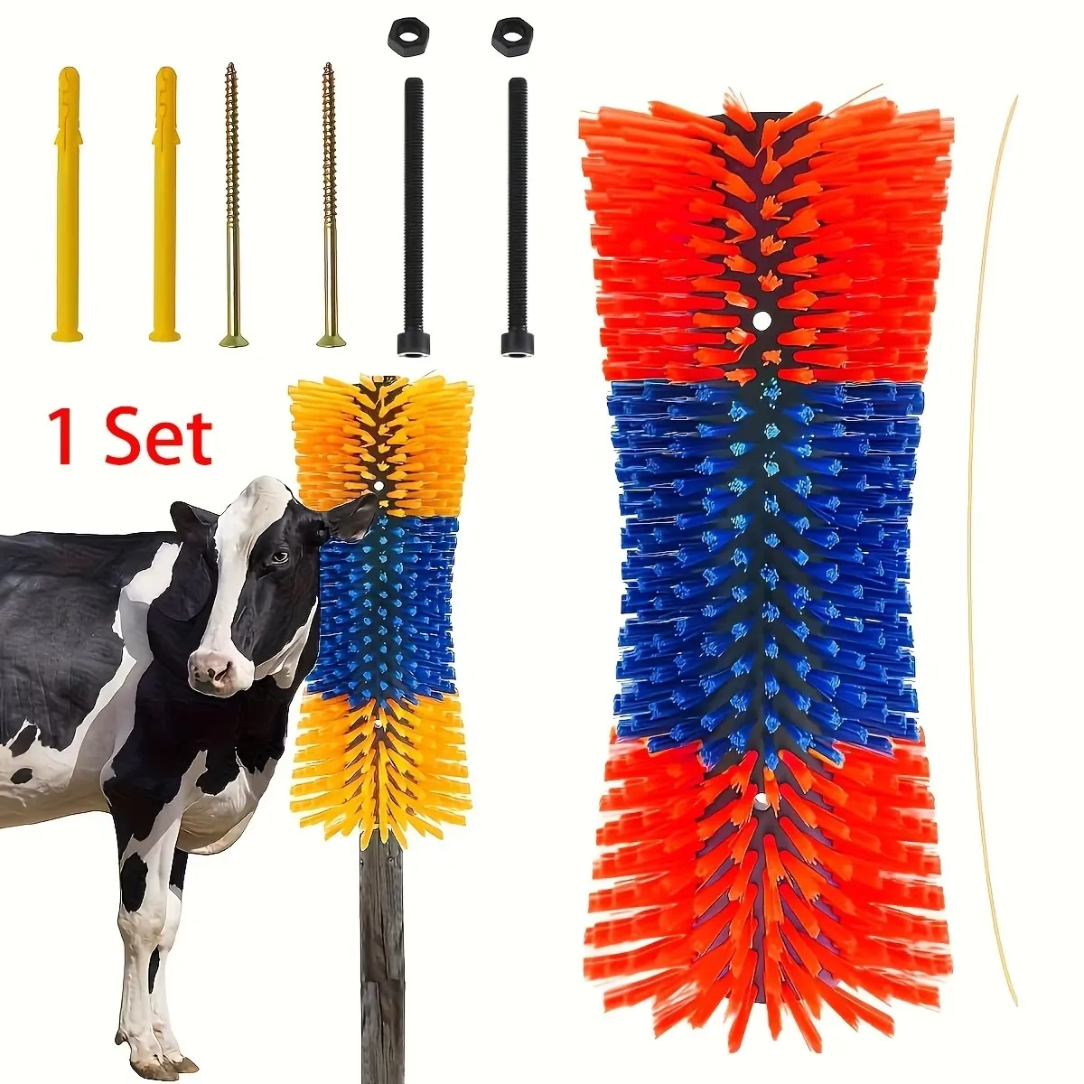 Escova para corpo de gado Arc Farm, escova para corpo de cavalo, escova de limpeza de vaca leiteira, escova universal para aliciamento de gado e cavalo