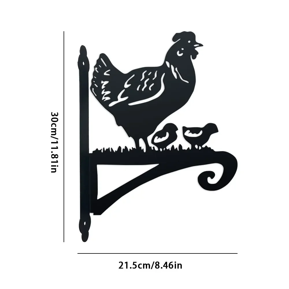 1pc Metal Contemporary  Hen & Chicks Silhouette Hanging Bracket -Versatile Outdoor & Indoor Wall Hooks for Plants, Garden Decor