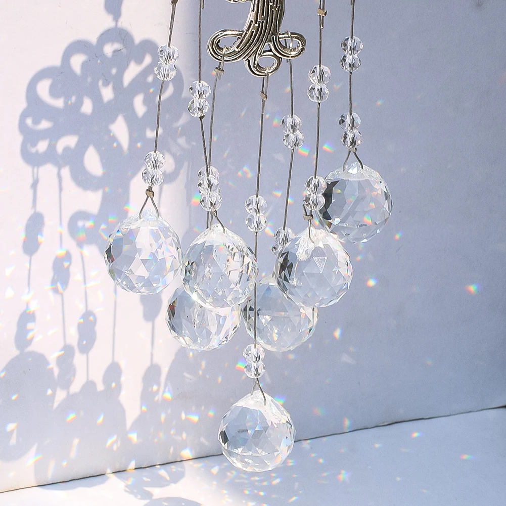 Suncatcher Tree of Life Crystal Ball Prisms Pendant Sunshine Collection Rainbow Maker Wind Chimes Home Yard Garden Hanging Decor