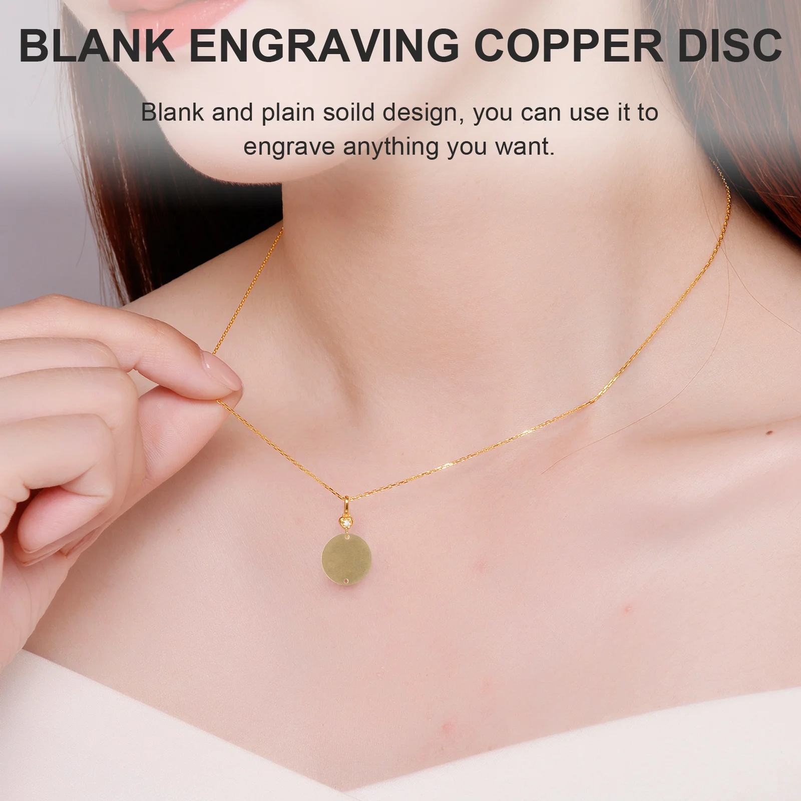 

10Pcs Round Copper Disc Engraving Blank Stamping Tags Durable Metal Double Holes Easy Hang DIY Material Home Party Decor