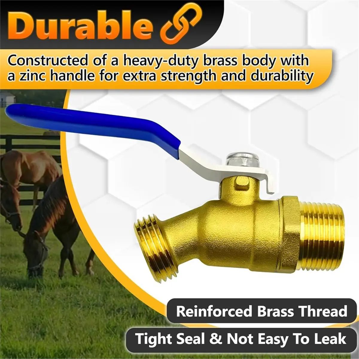 【frki】 Stock Tank Drain Plug Kit Include Stock Tank Plug & Brass Faucet for 100 150Gallon Stock Tanks