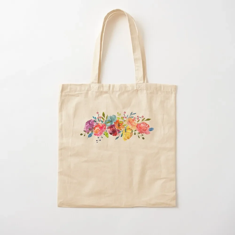 Bright Flowers Summer Watercolor Peonies Tote Bag cute tote bag bag luxury women Canvas stote