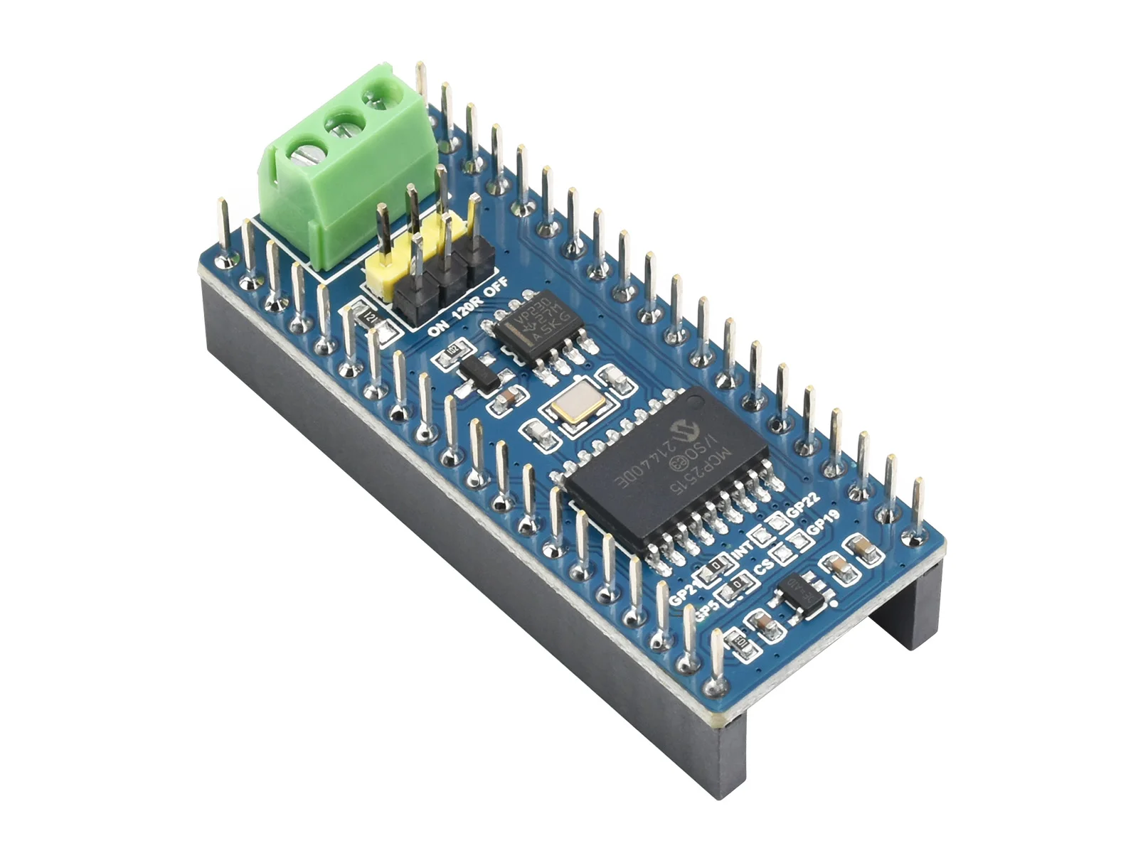 

Модуль шины Waveshare CAN для Raspberry Pi Pico, широкий диапазон связи через SPI, 3,3 В ~ 5 В, 5K ~ 1000 Кбит/с