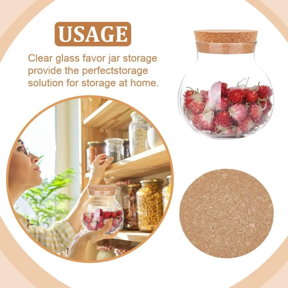 2Pcs Large Cork Lids for Jars 3.7-4.3 Inch Tapered Cork Plugs Cork Bottle Stoppers Wood Replacement Corks for Mason Jars Glass view 6