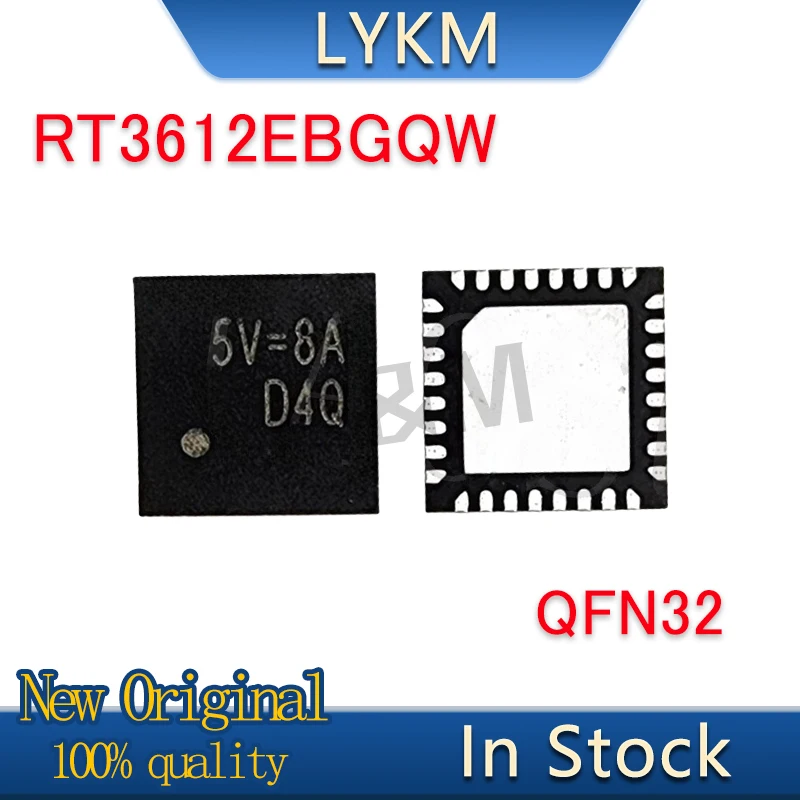 5/PCS New Original RT3612EBGQW RT3612 RT3612EB 5V=6J 5V=6E 5V= QFN32 In Stock