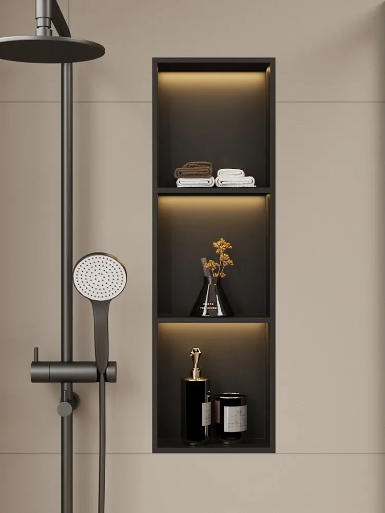 Bathroom metal niche box stainless steel niche embedded baffle  선반 shelf bathroom accessories  repisas pared