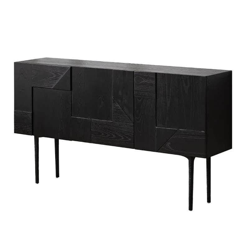 

Nordic wabi-sandy wind solid wood dining side cabinet, household entrance locker, living room TV cabinet