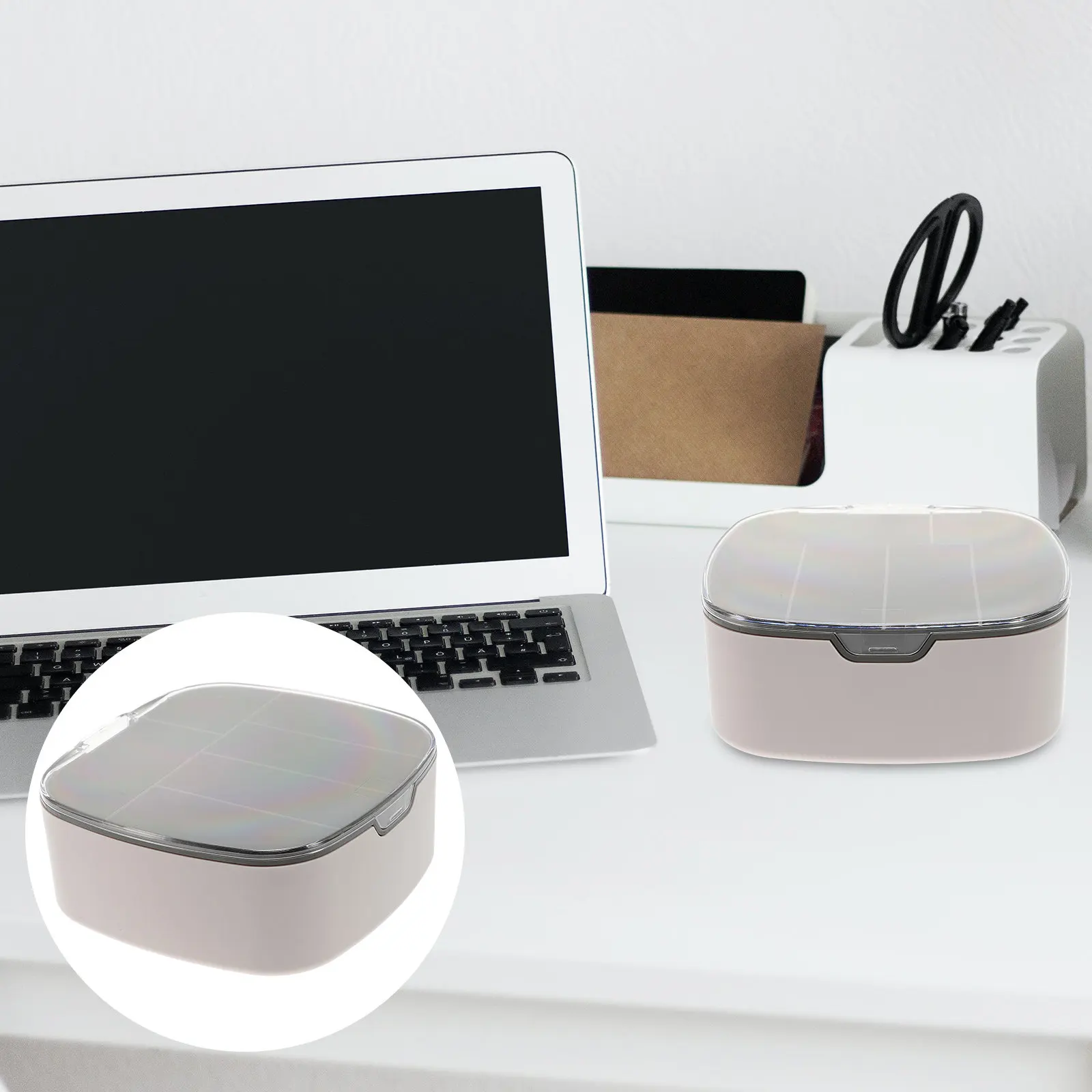 

Коробка для хранения кабелей с 6 отсеками, компактный органайзер для проводов, для наушников и USB-кабелей, настольный органайзер для дома и офиса, коробка для хранения и организации кабелей.