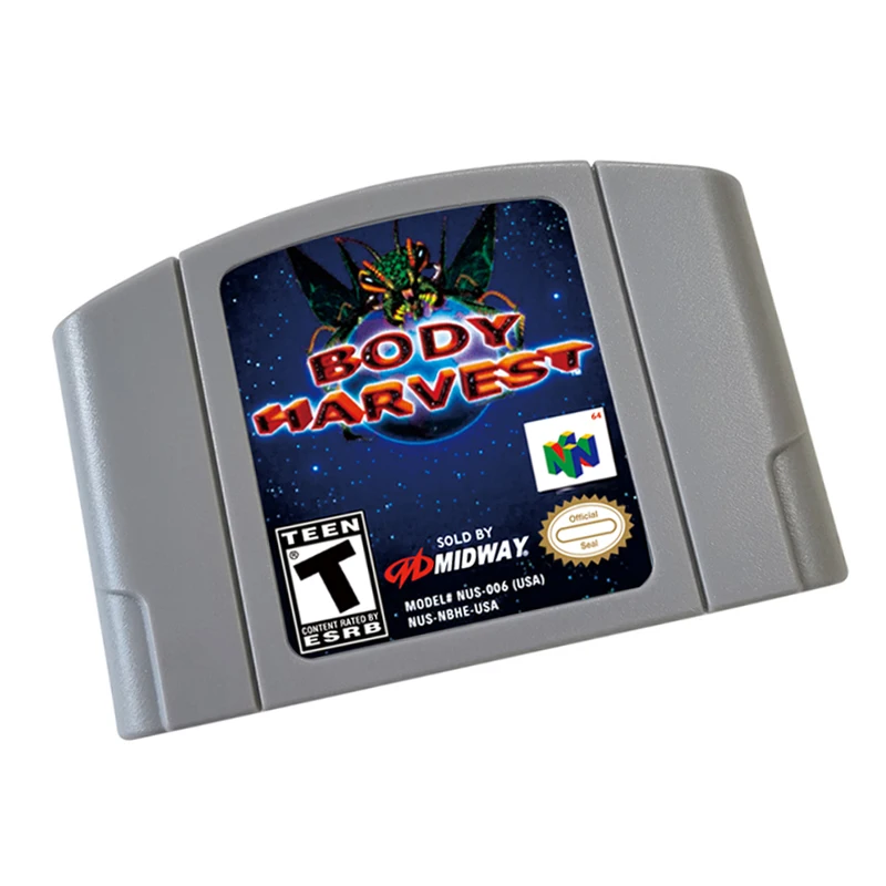 الجسم الحصاد لبطاقة الألعاب N64 النسخة الأمريكية وحدة التحكم 64 بت الولايات المتحدة الأمريكية نسخة لعبة فيديو خرطوشة