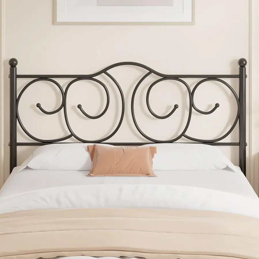 

Металлическое изогнутое изголовье для кровати, усиленное, только регулируемое по высоте, легко собирается, в викторианском стиле фермерского дома для B
