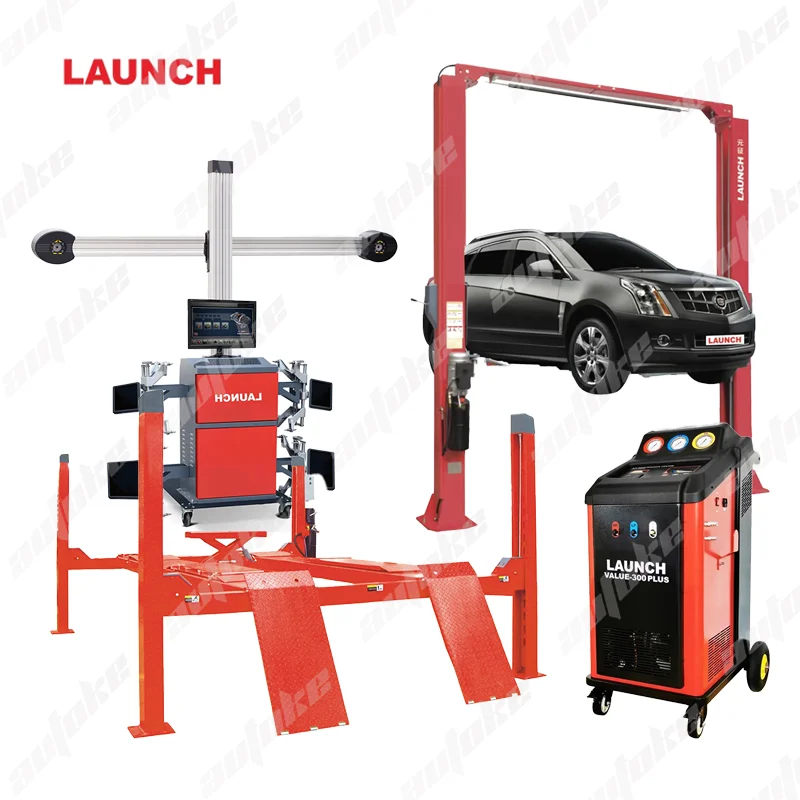 Launch Two Post Car Lift 3D Four Wheel Alignment and 4 Post Car Lifter Car Air Conditional Machine