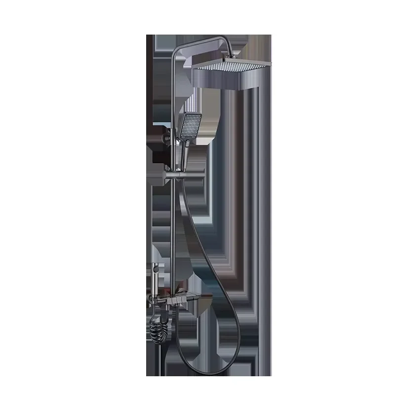 Multifunctional Brass Rain Shower Set Slide Bar Wall Mount Ceramic Valve Core Modern Design Hotel Apartment Bathrooms