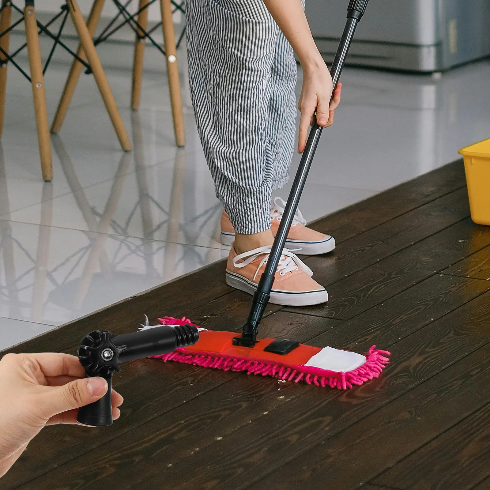 Threaded Handle Angle Adapter for Extension Poles Compatible with Duster Brush Heads Telescopic Pole for Window Ceiling Cleaning
