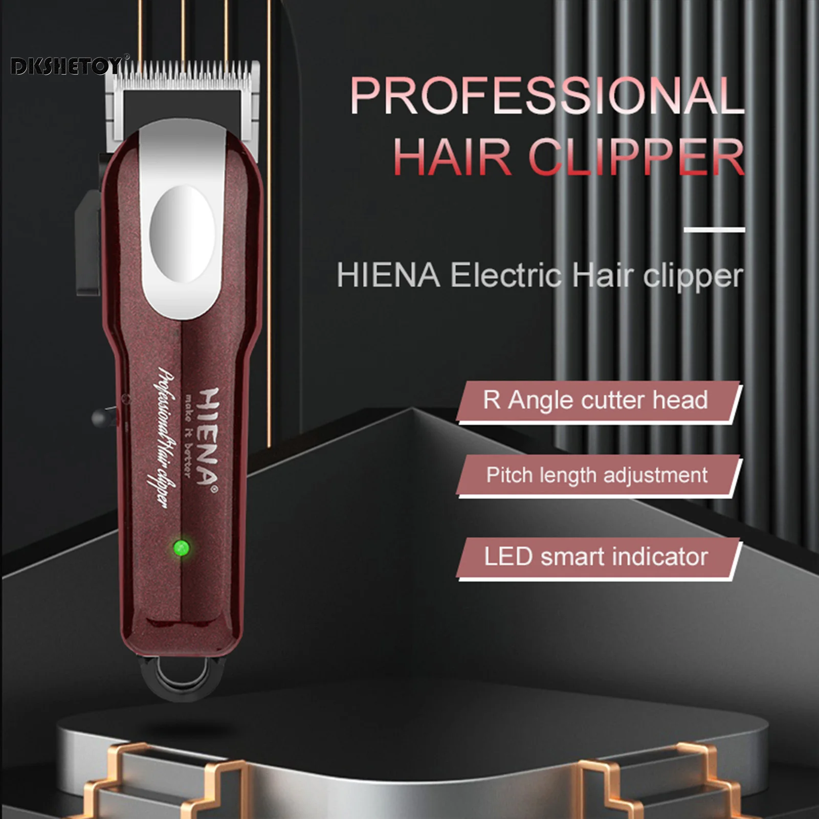 HIENA Electric Hair Clipper Professional baber machine Hairdressing Trimmer Ergonomic Low Noise Electric Clipper