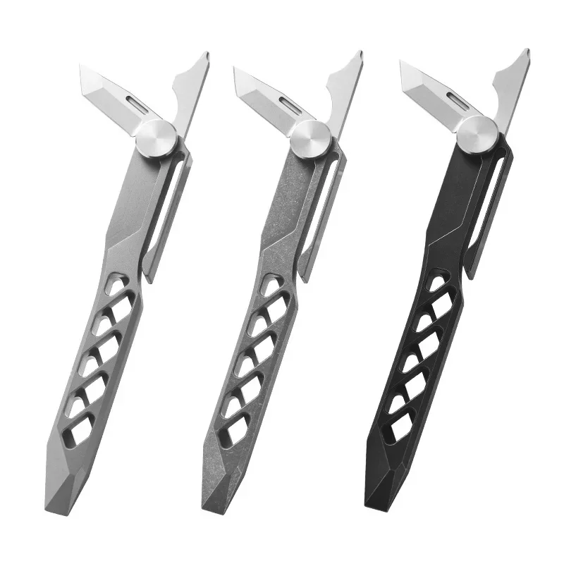 FEGVE Multifunctional Titanium Alloy Crowbar Tool With Knife, Screwdriver, Bottle Opener | EDC & Outdoor Use